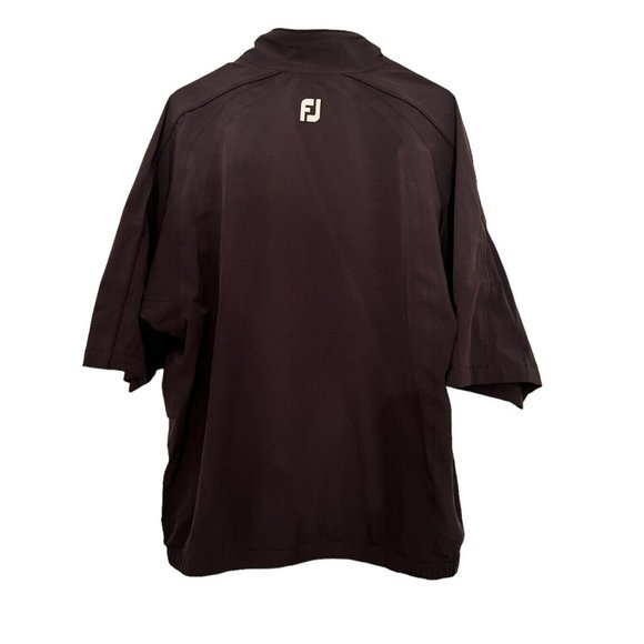 FootJoy DryJoys Jacket Mens Large Black Short Sleeve Waterproof Windbreaker Golf - Picture 2 of 4